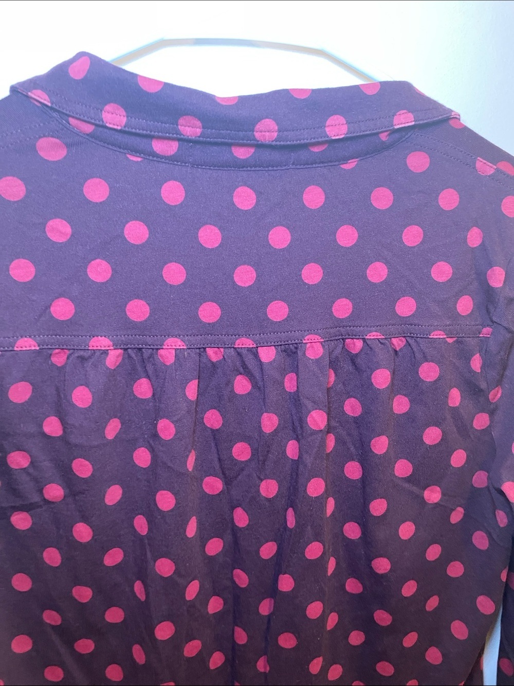Boden Black Button-Down Blouse with Pink Polka Dots - Picture 5 of 5